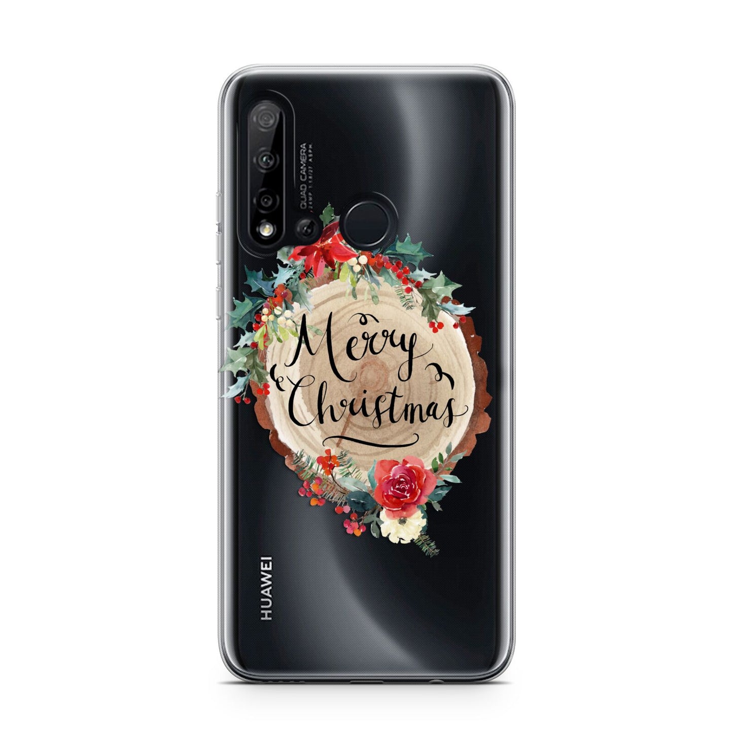 Merry Christmas Log Floral Huawei P20 Lite 5G Phone Case