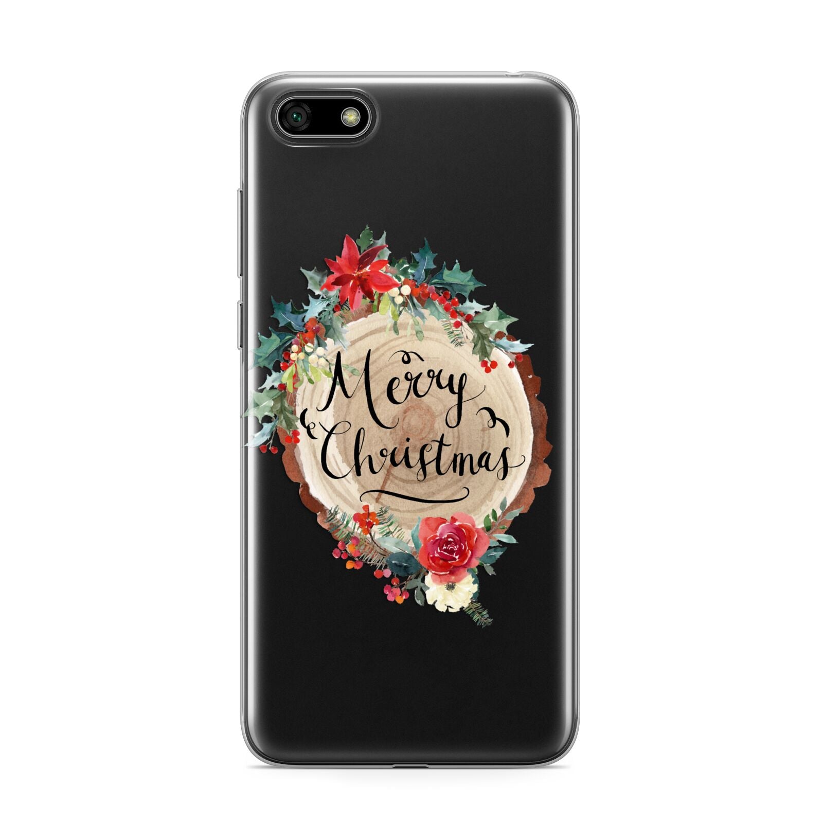 Merry Christmas Log Floral Huawei Y5 Prime 2018 Phone Case