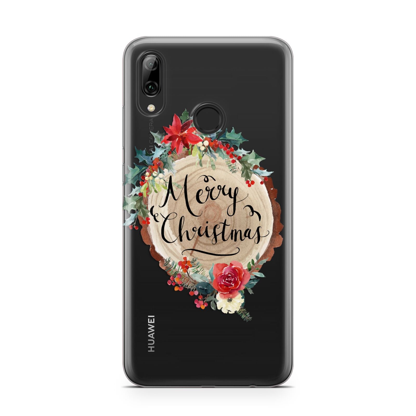 Merry Christmas Log Floral Huawei Y7 2019