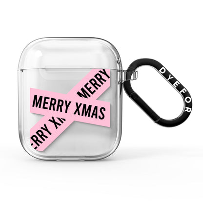 Merry Christmas Tape AirPods Clear Case