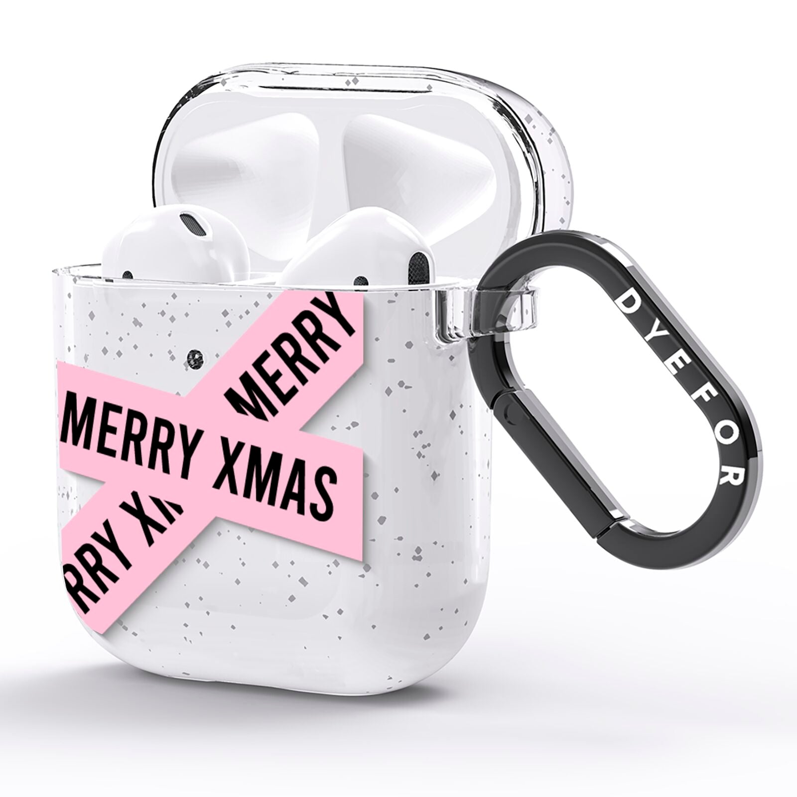 Merry Christmas Tape AirPods Glitter Case Side Image