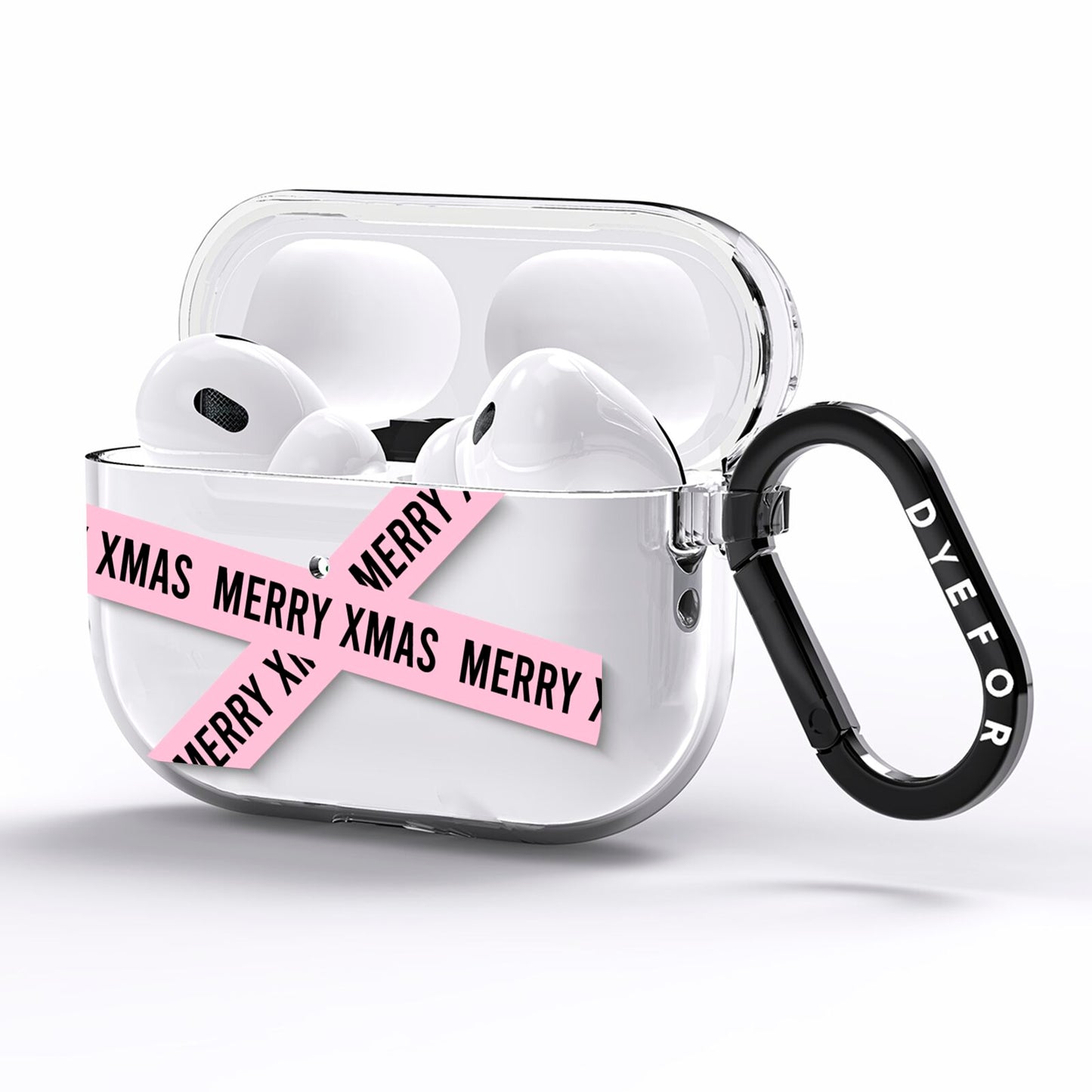 Merry Christmas Tape AirPods Pro Clear Case Side Image