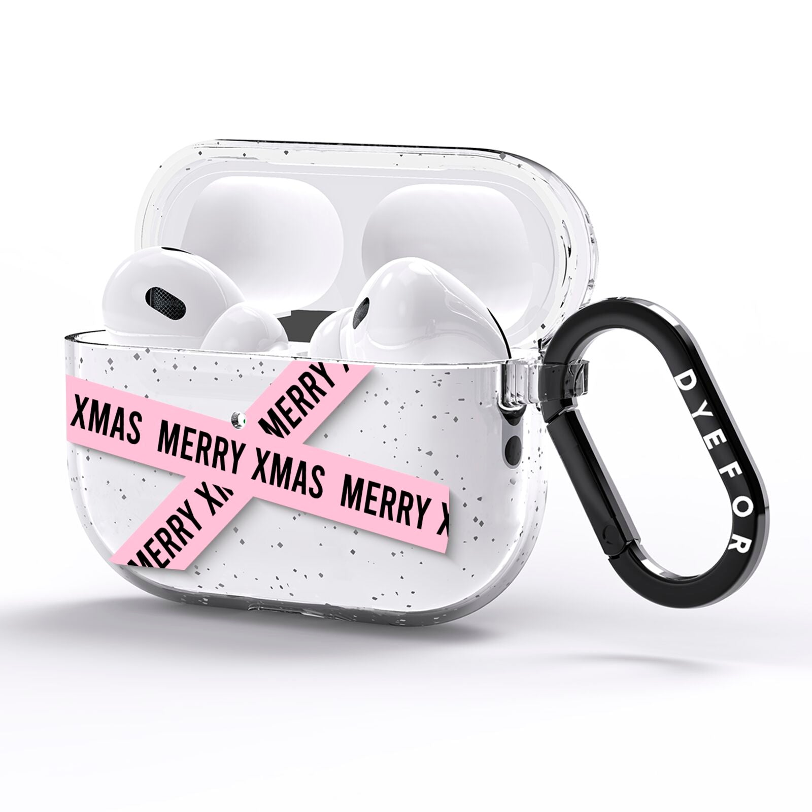 Merry Christmas Tape AirPods Pro Glitter Case Side Image