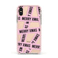 Merry Christmas Tape Apple iPhone Xs Impact Case Pink Edge on Gold Phone