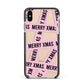 Merry Christmas Tape Apple iPhone Xs Max Impact Case Black Edge on Gold Phone