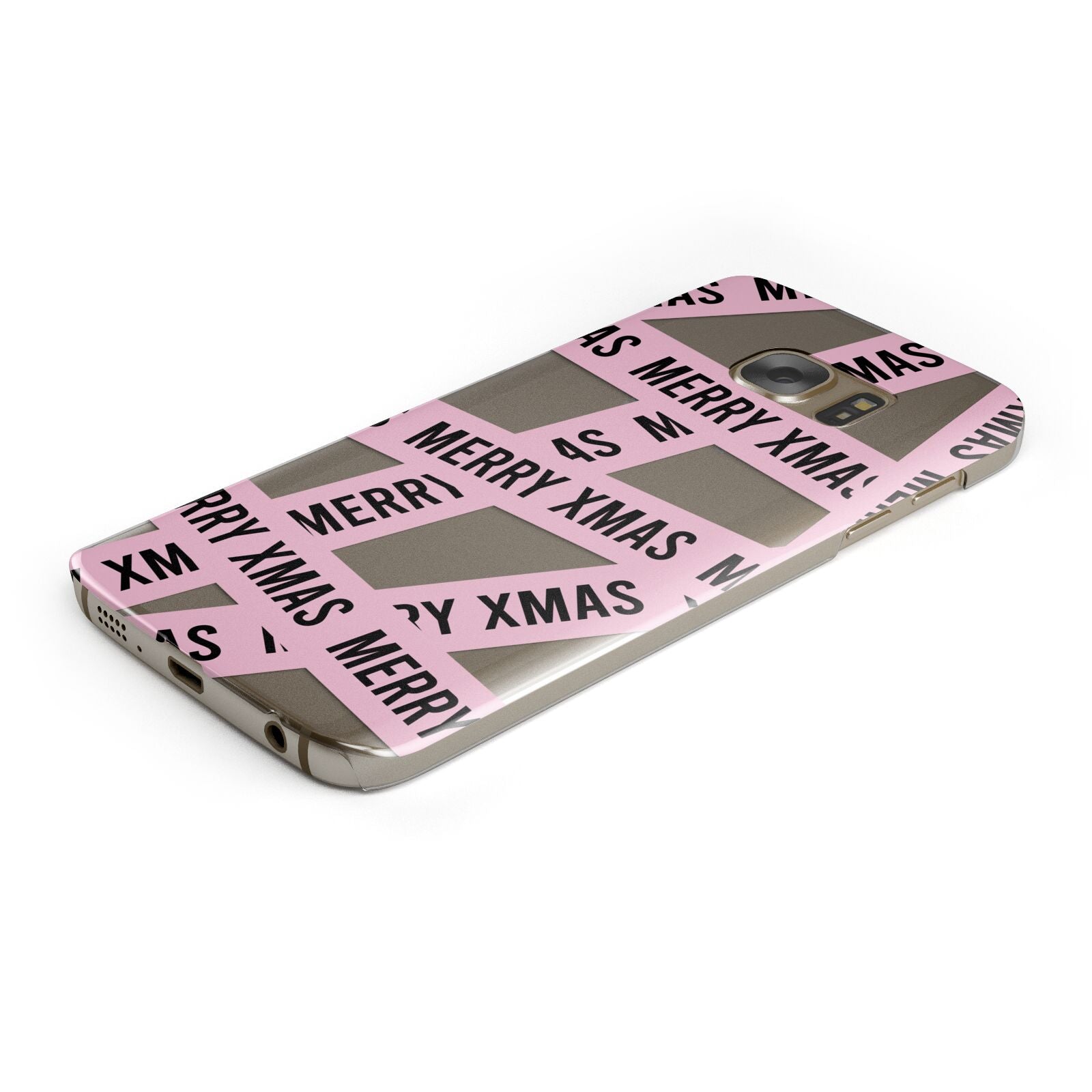 Merry Christmas Tape Protective Samsung Galaxy Case Angled Image