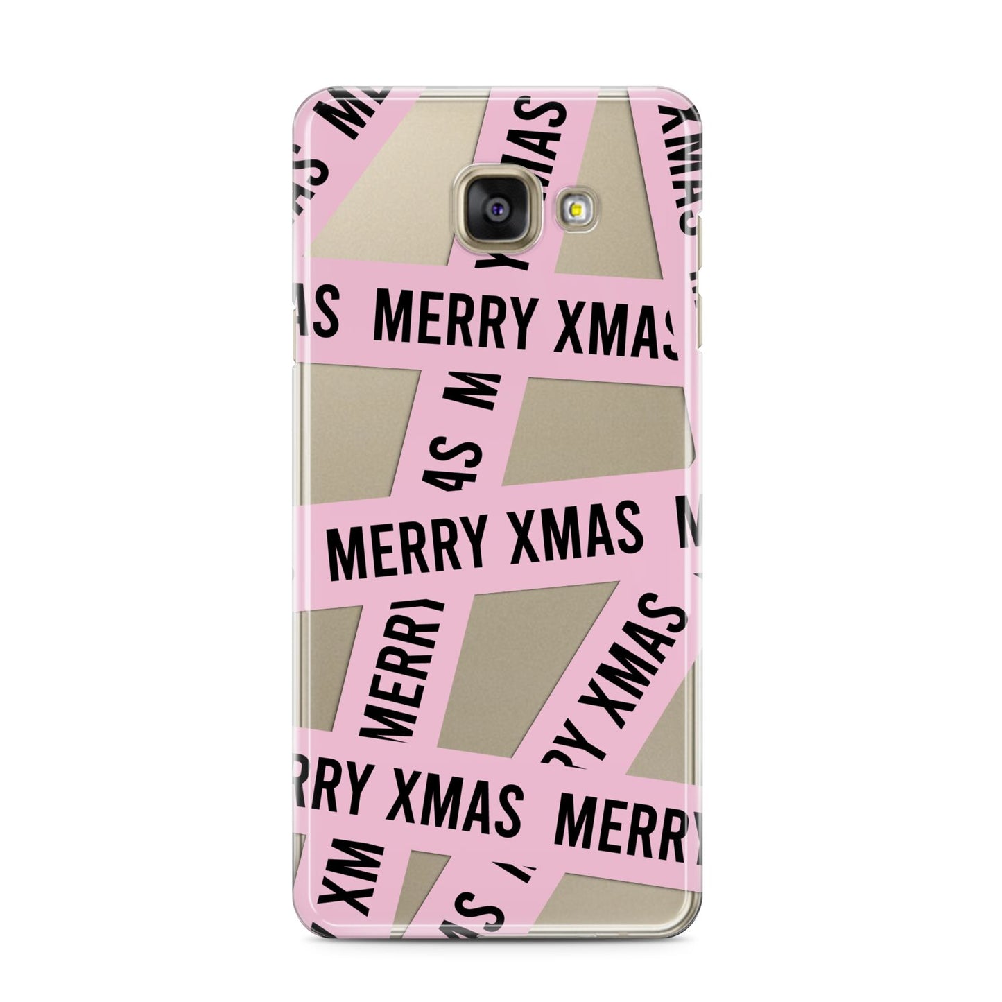 Merry Christmas Tape Samsung Galaxy A3 2016 Case on gold phone