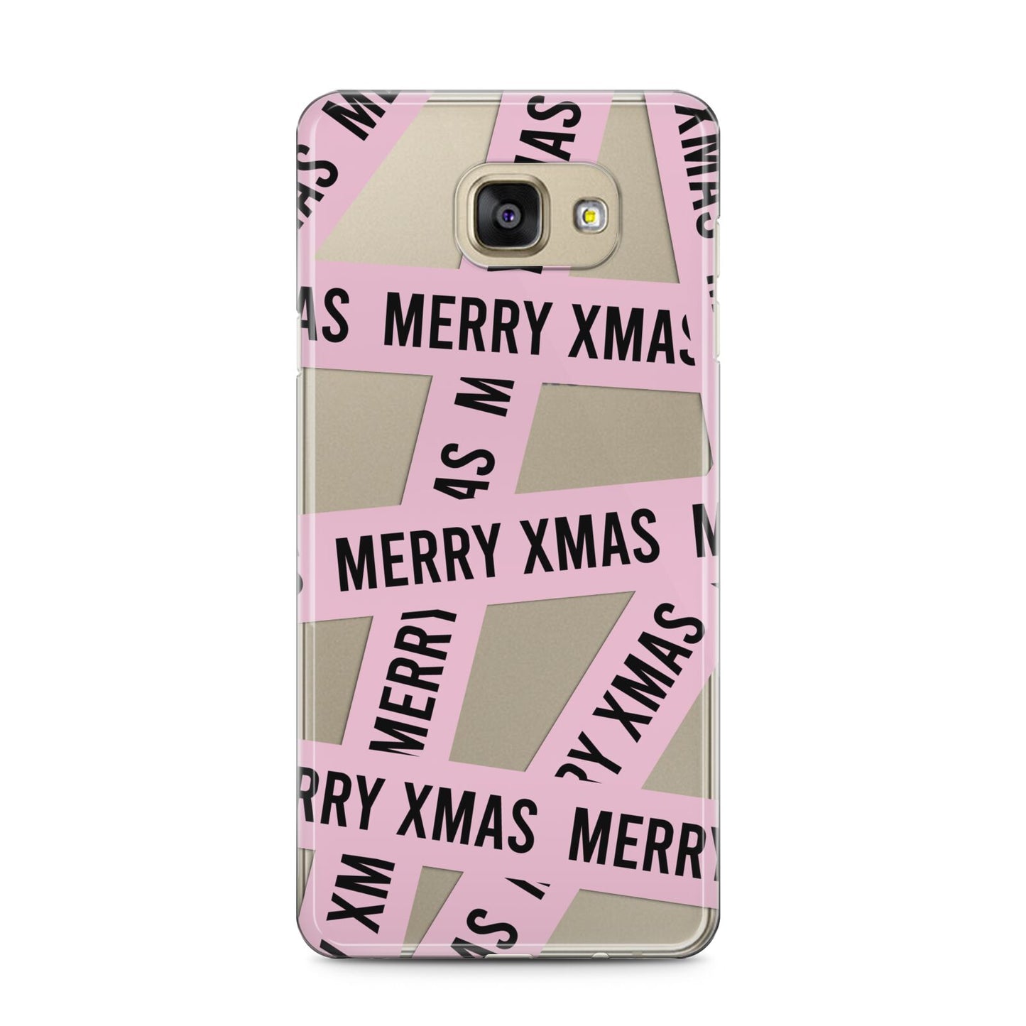 Merry Christmas Tape Samsung Galaxy A5 2016 Case on gold phone