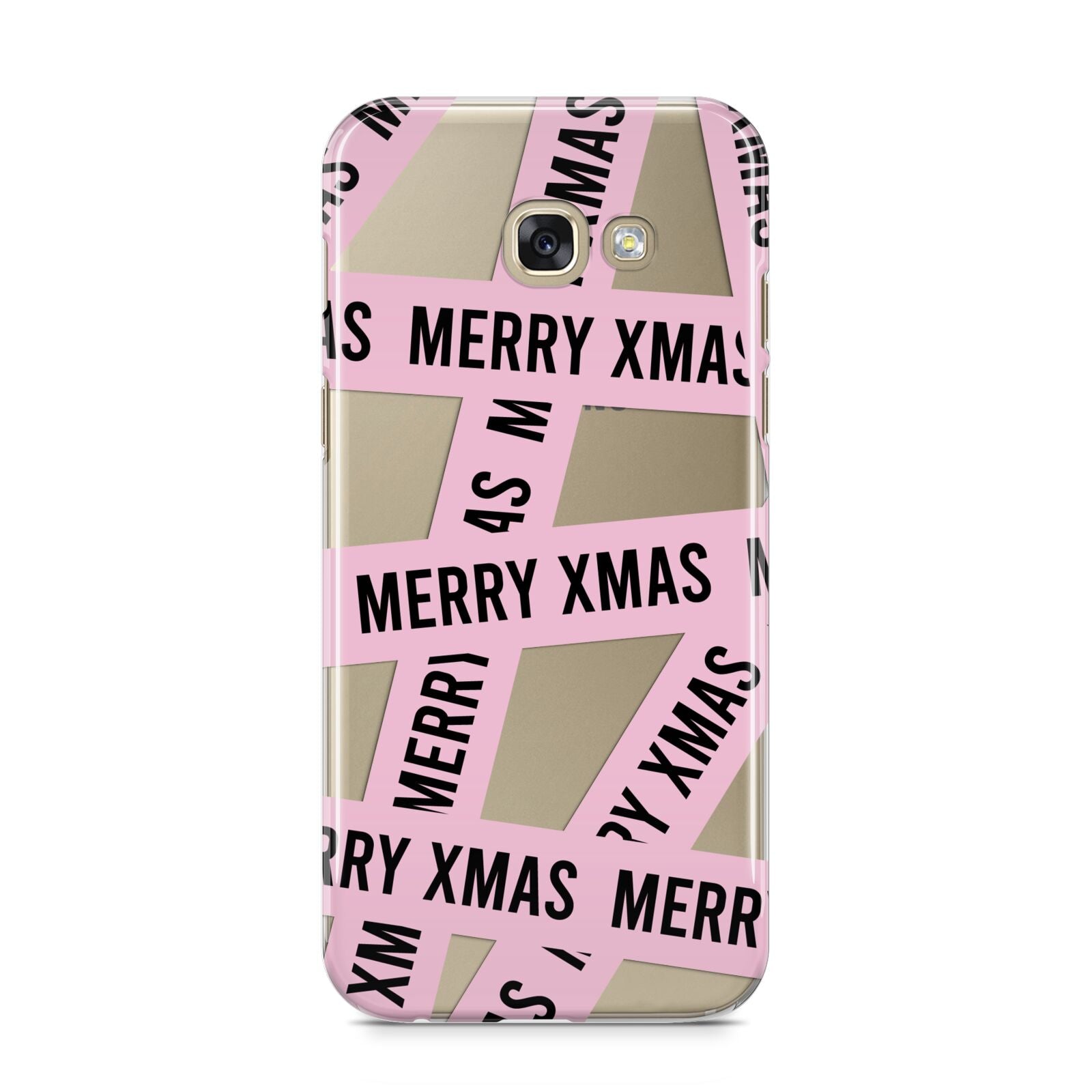 Merry Christmas Tape Samsung Galaxy A5 2017 Case on gold phone