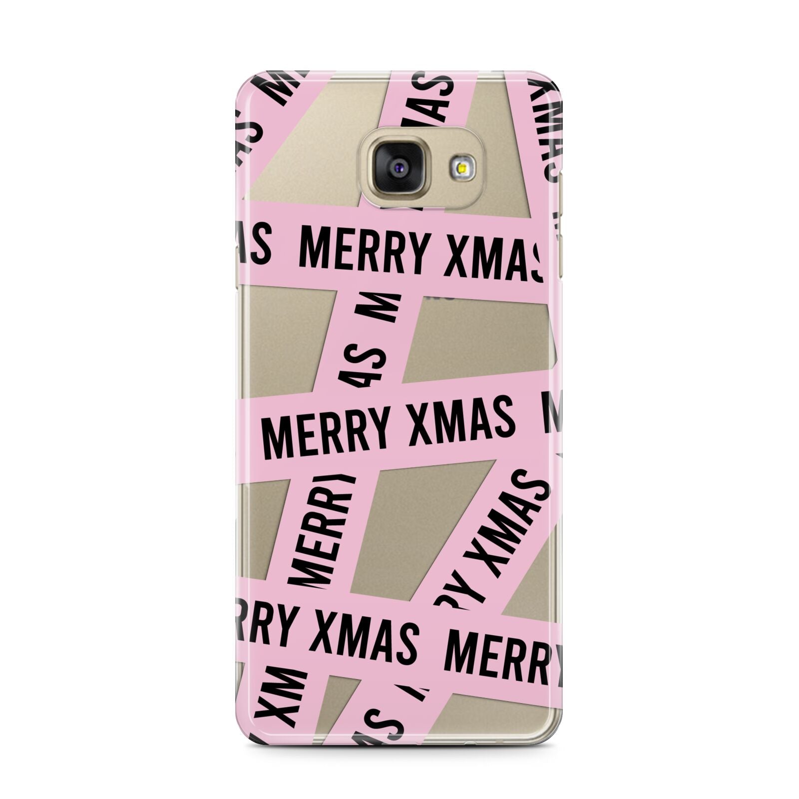 Merry Christmas Tape Samsung Galaxy A7 2016 Case on gold phone