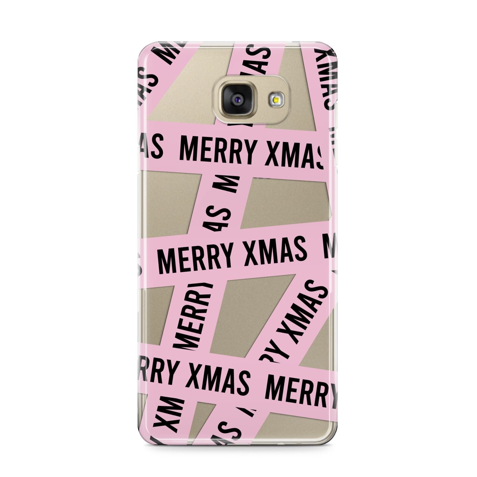 Merry Christmas Tape Samsung Galaxy A9 2016 Case on gold phone