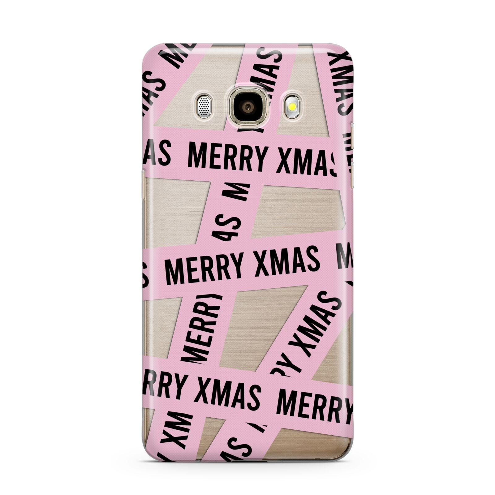 Merry Christmas Tape Samsung Galaxy J7 2016 Case on gold phone