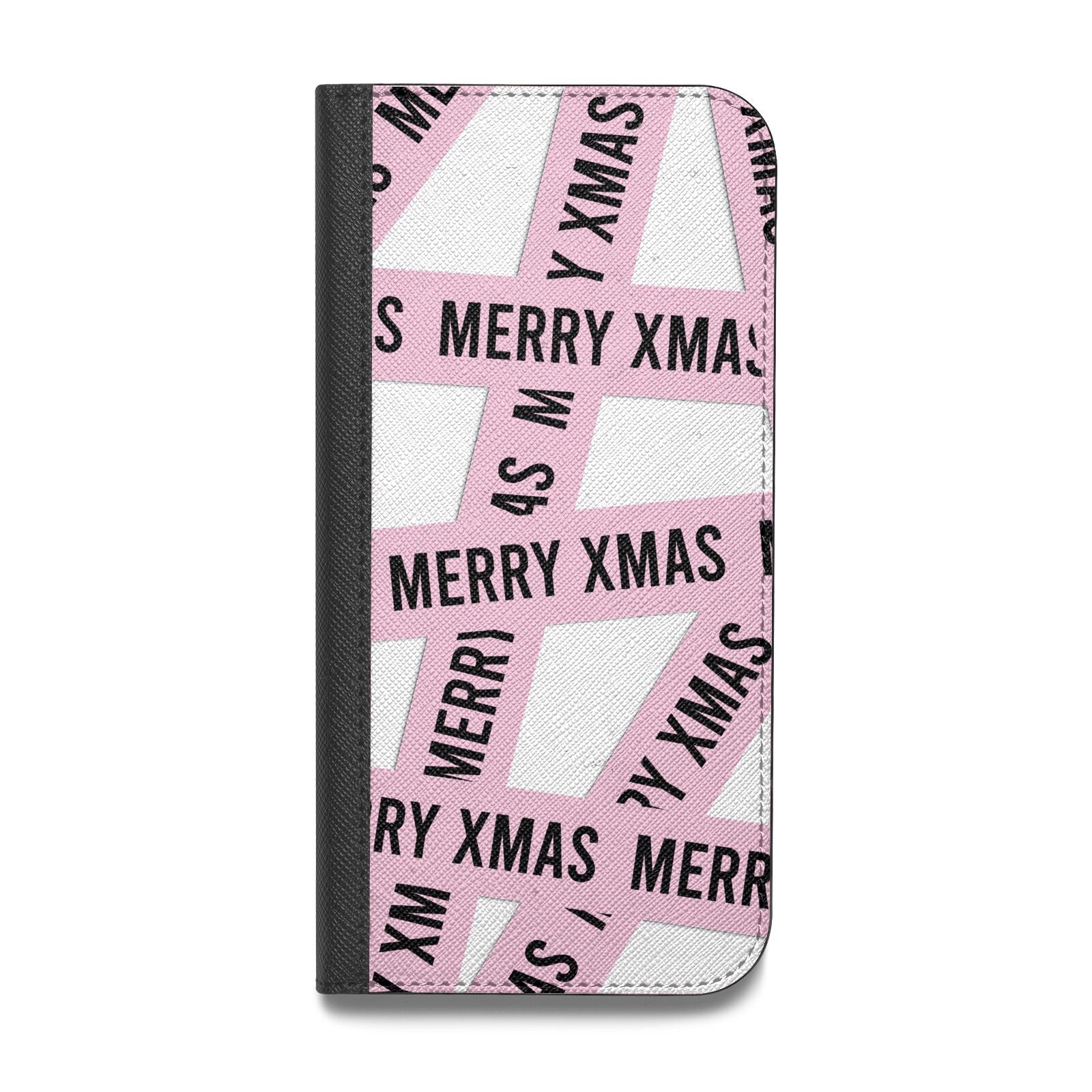 Merry Christmas Tape Vegan Leather Flip iPhone Case