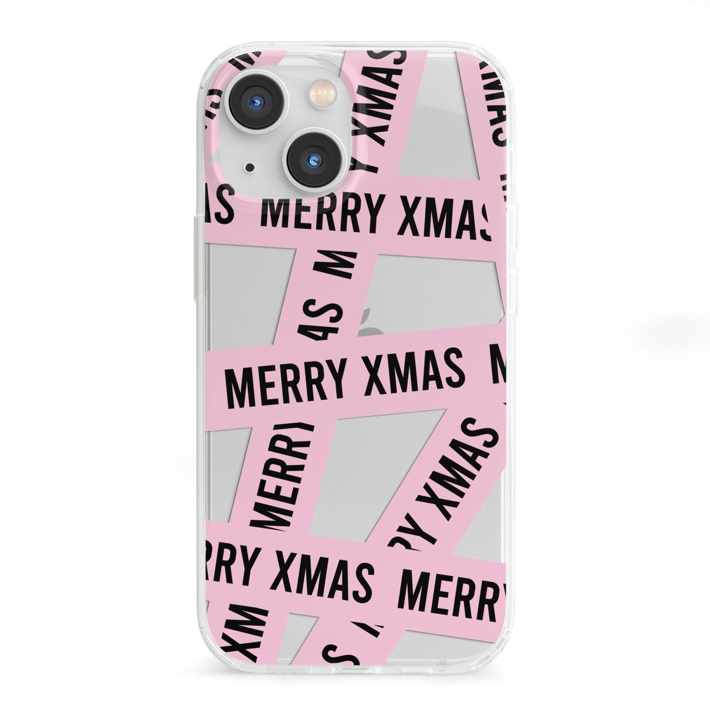Merry Christmas Tape iPhone 13 Mini Clear Bumper Case