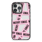 Merry Christmas Tape iPhone 14 Pro Max Black Impact Case on Silver phone