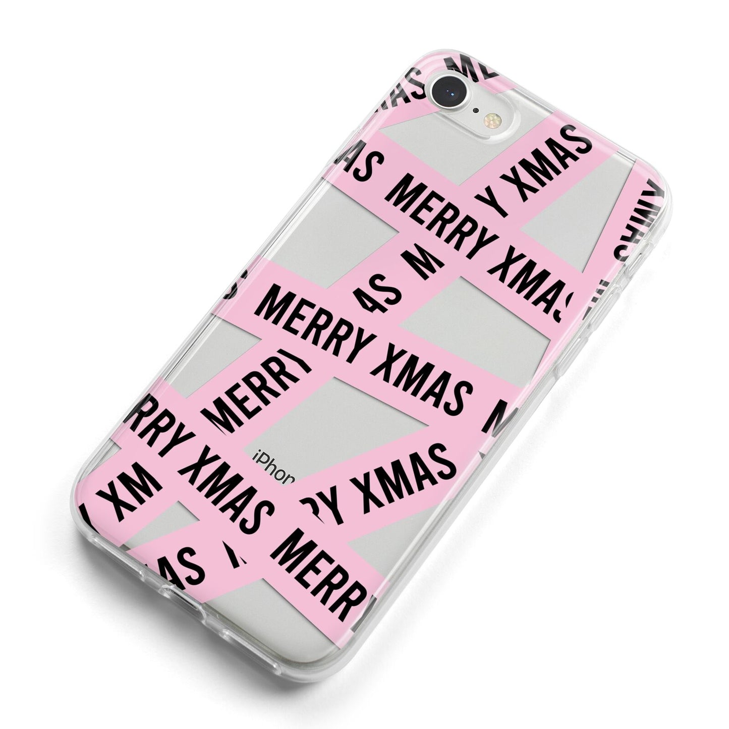 Merry Christmas Tape iPhone 8 Bumper Case on Silver iPhone Alternative Image