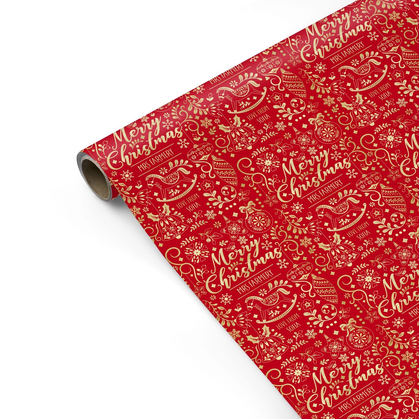 Merry Christmas Teacher Personalised Personalised Gift Wrap