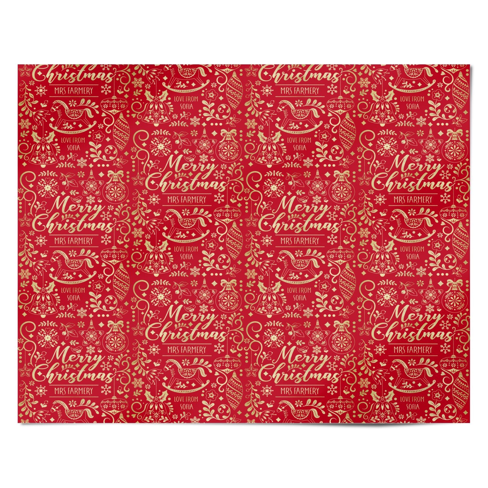 Merry Christmas Teacher Personalised Personalised Wrapping Paper Alternative