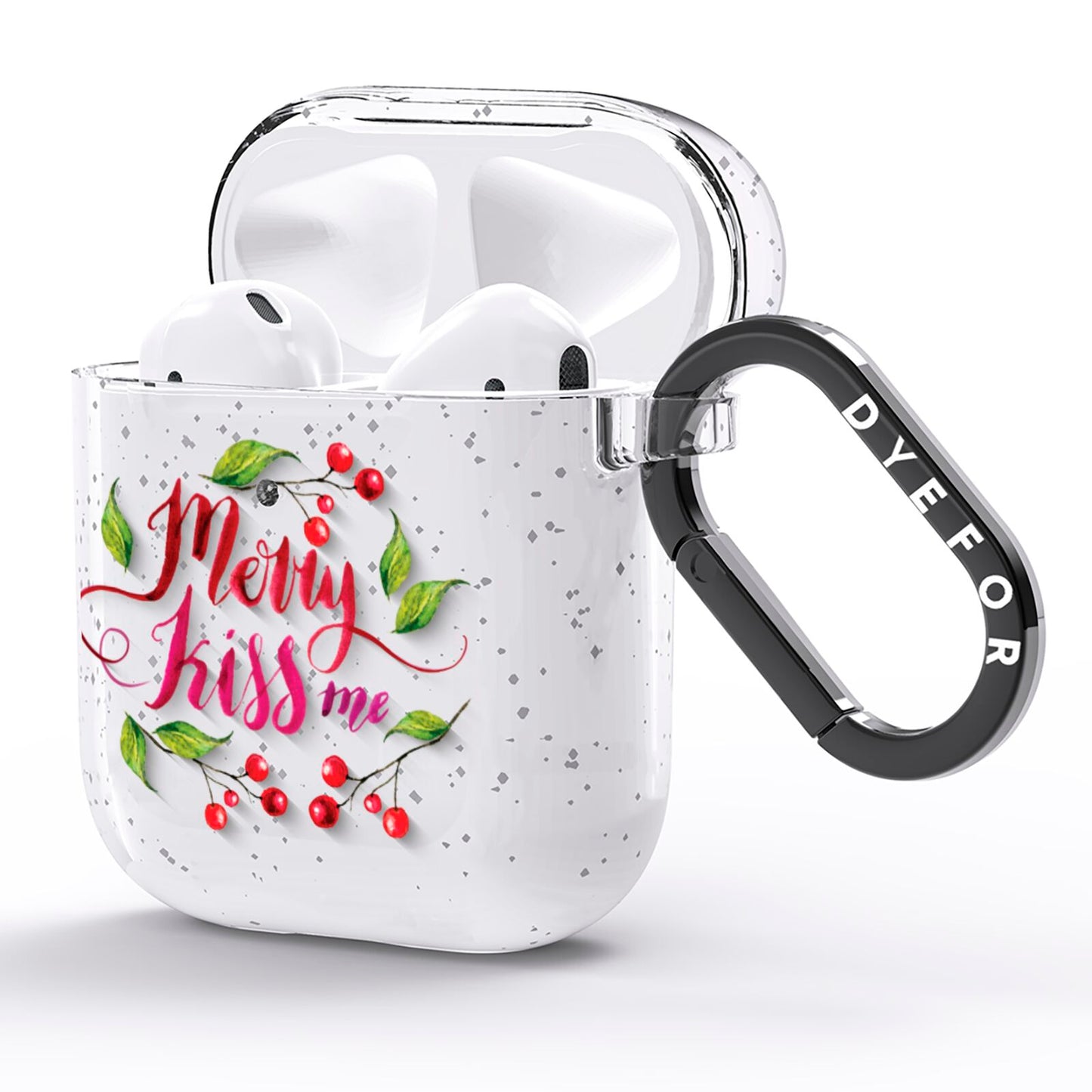 Merry kiss me AirPods Glitter Case Side Image