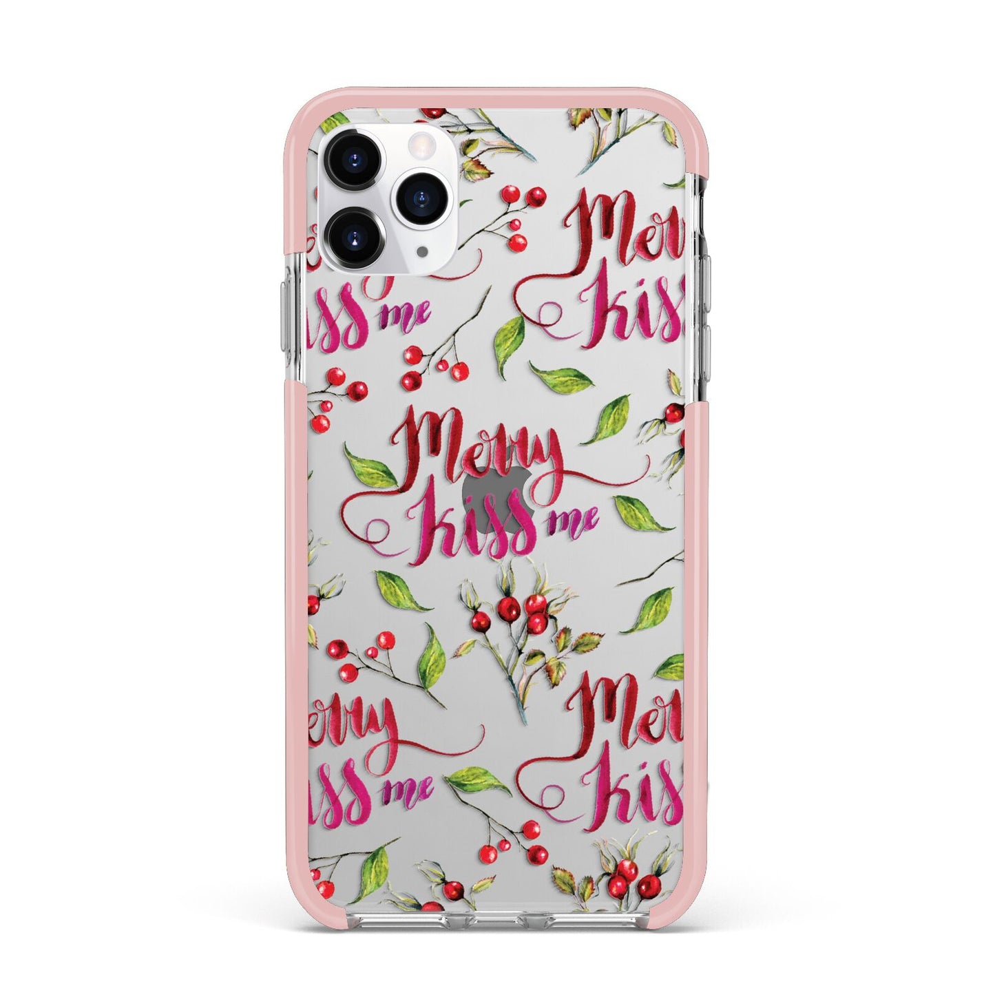 Merry kiss me iPhone 11 Pro Max Impact Pink Edge Case