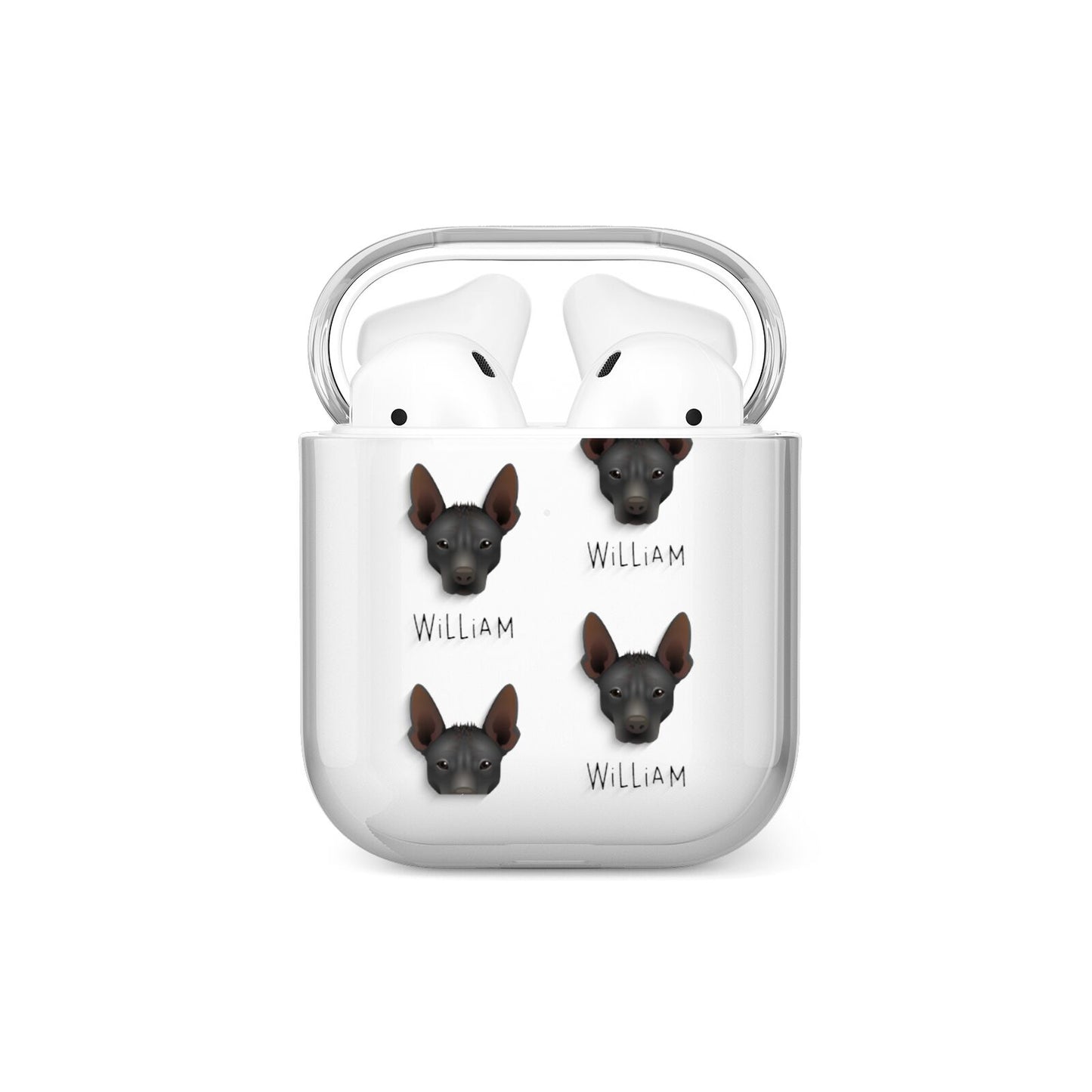 Mexican Hairless Icon with Name AirPods Case