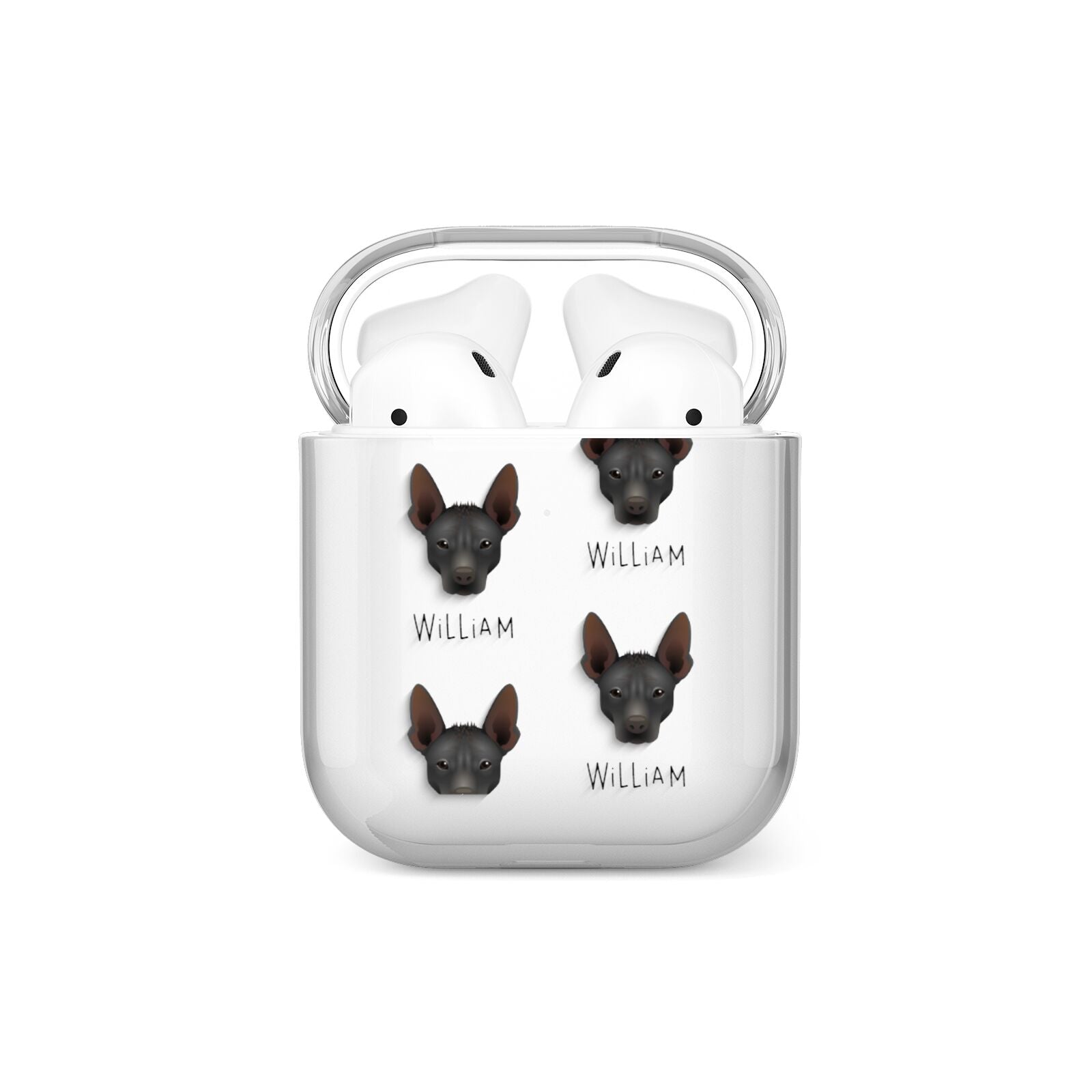 Mexican Hairless Icon with Name AirPods Case