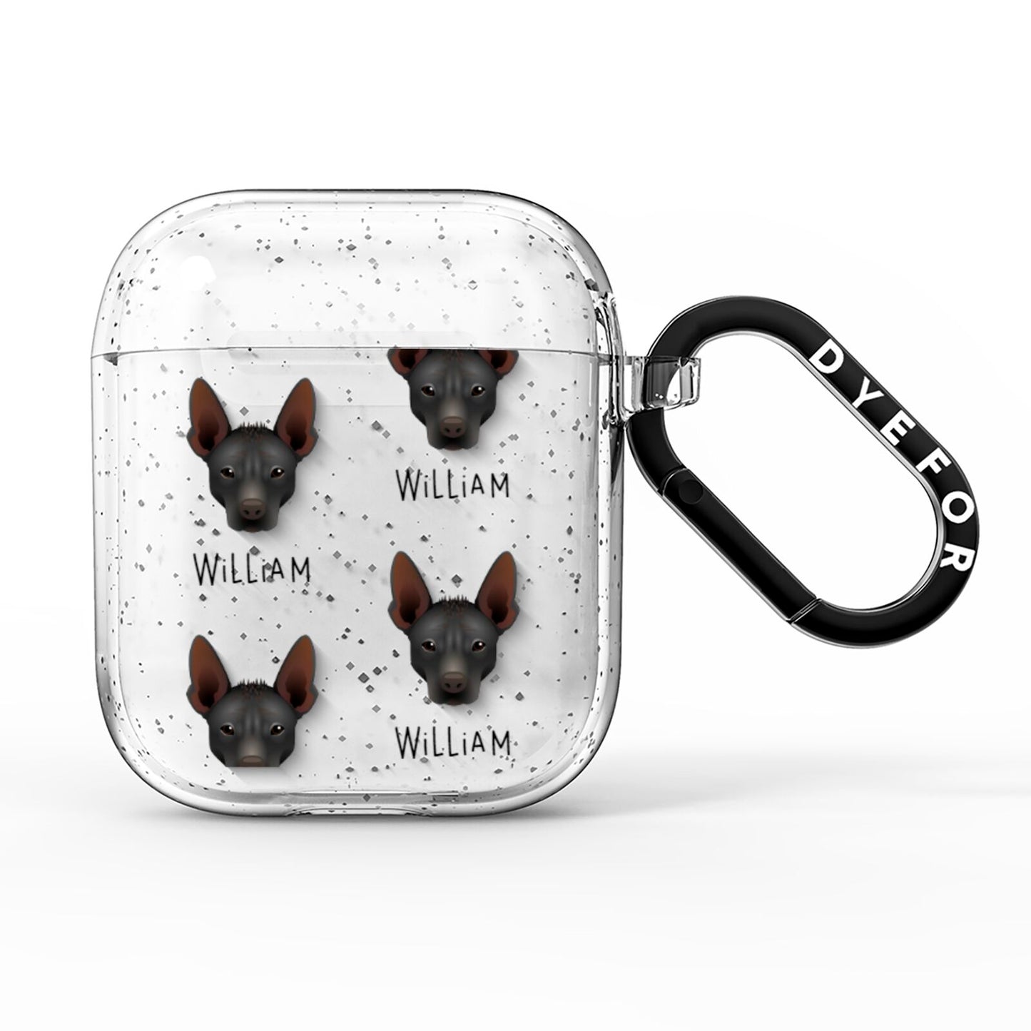 Mexican Hairless Icon with Name AirPods Glitter Case