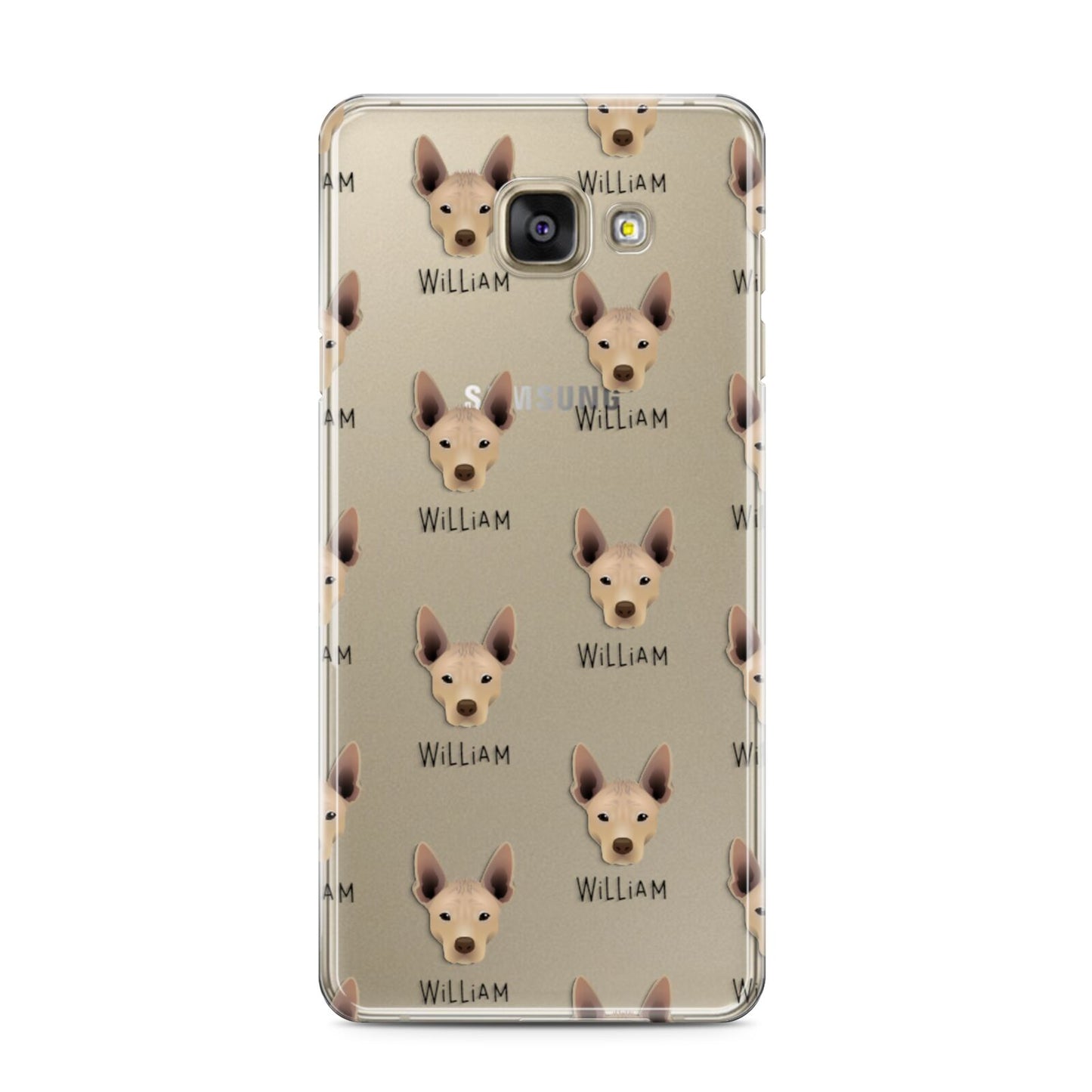 Mexican Hairless Icon with Name Samsung Galaxy A3 2016 Case on gold phone