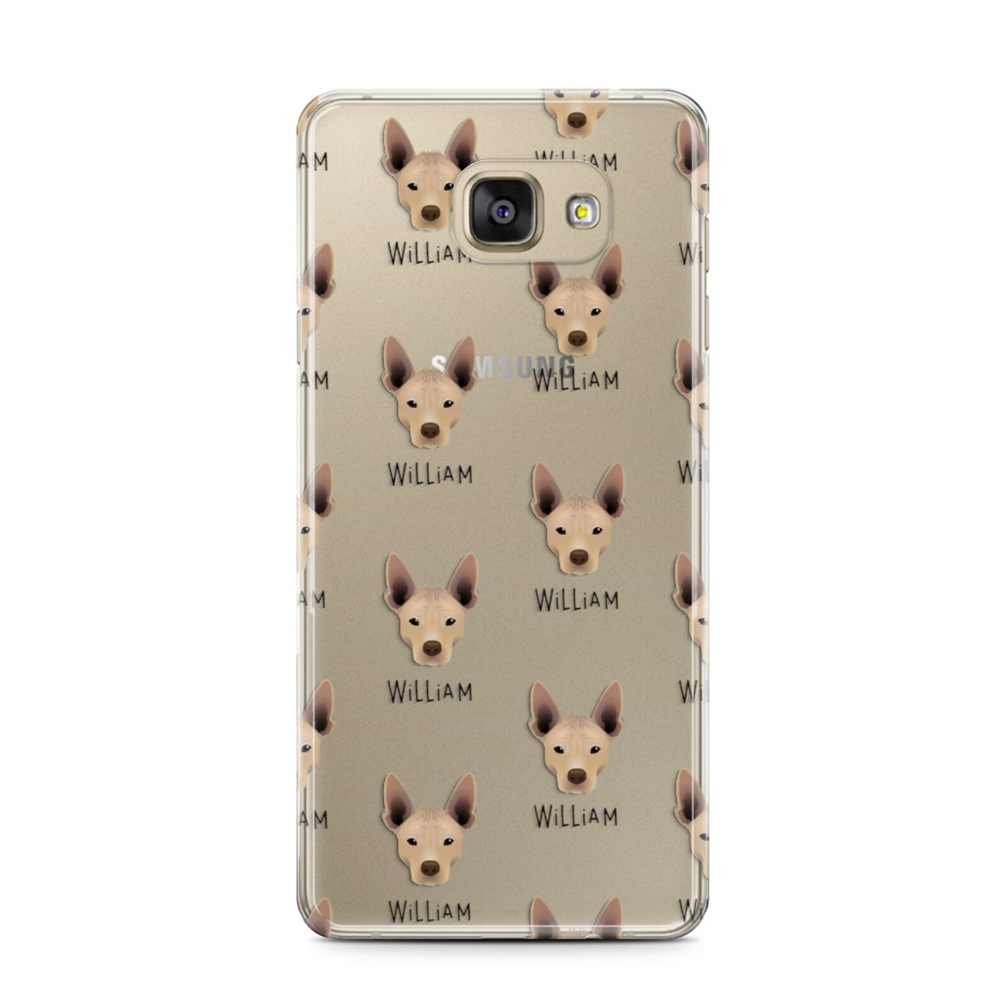 Mexican Hairless Icon with Name Samsung Galaxy A7 2016 Case on gold phone