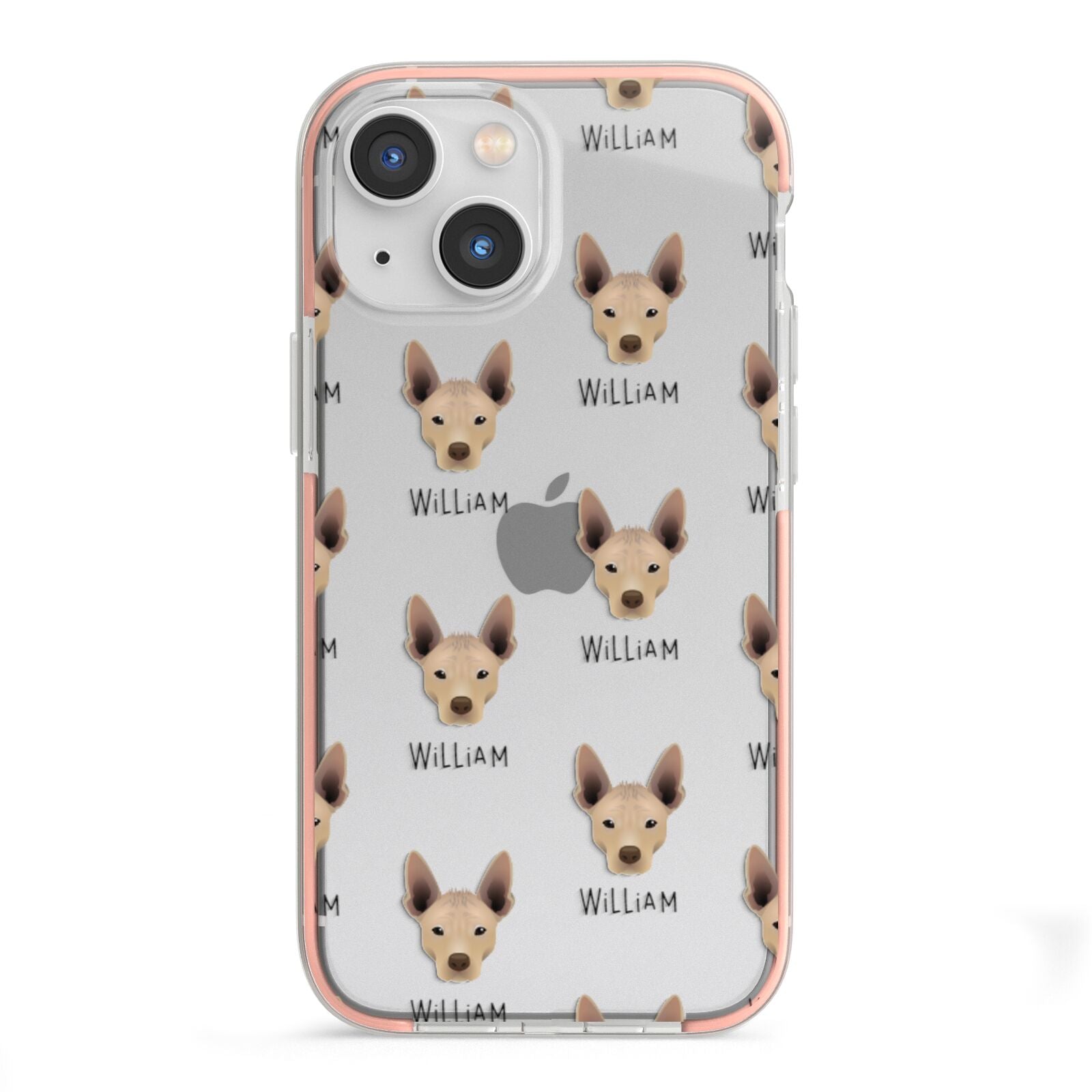 Mexican Hairless Icon with Name iPhone 13 Mini TPU Impact Case with Pink Edges