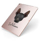 Mexican Hairless Personalised Apple iPad Case on Rose Gold iPad Side View