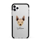 Mexican Hairless Personalised Apple iPhone 11 Pro Max in Silver with Black Impact Case