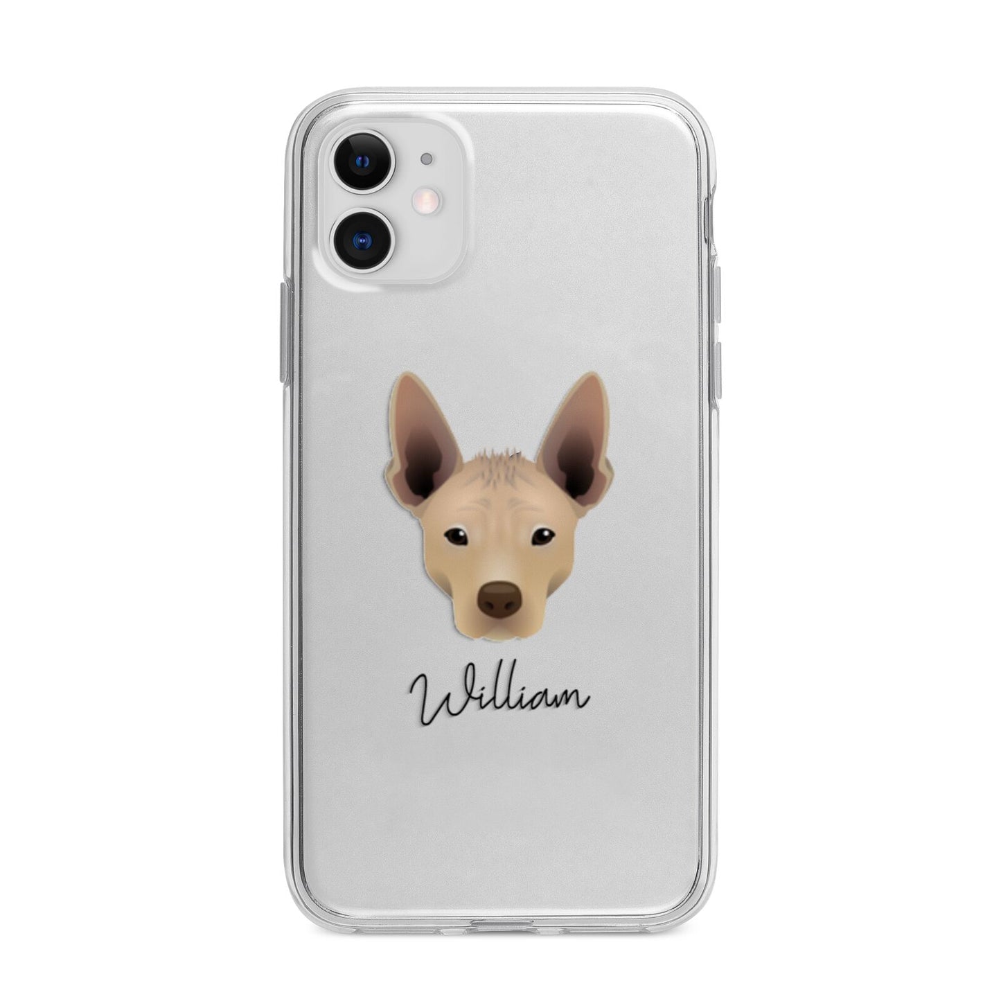 Mexican Hairless Personalised Apple iPhone 11 in White with Bumper Case