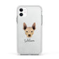 Mexican Hairless Personalised Apple iPhone 11 in White with White Impact Case