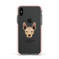 Mexican Hairless Personalised Apple iPhone Xs Impact Case Pink Edge on Black Phone