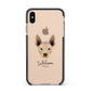 Mexican Hairless Personalised Apple iPhone Xs Max Impact Case Black Edge on Gold Phone