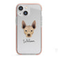 Mexican Hairless Personalised iPhone 13 Mini TPU Impact Case with Pink Edges