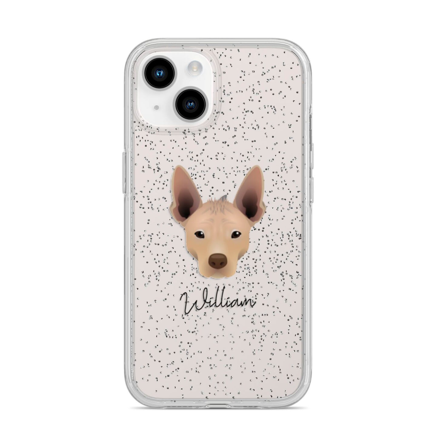 Mexican Hairless Personalised iPhone 14 Glitter Tough Case Starlight