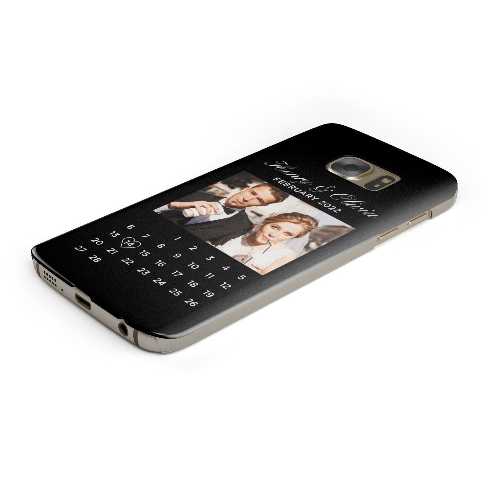 Milestone Date Personalised Photo Protective Samsung Galaxy Case Angled Image