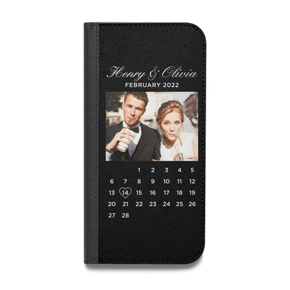 Milestone Date Personalised Photo Vegan Leather Flip Samsung Case