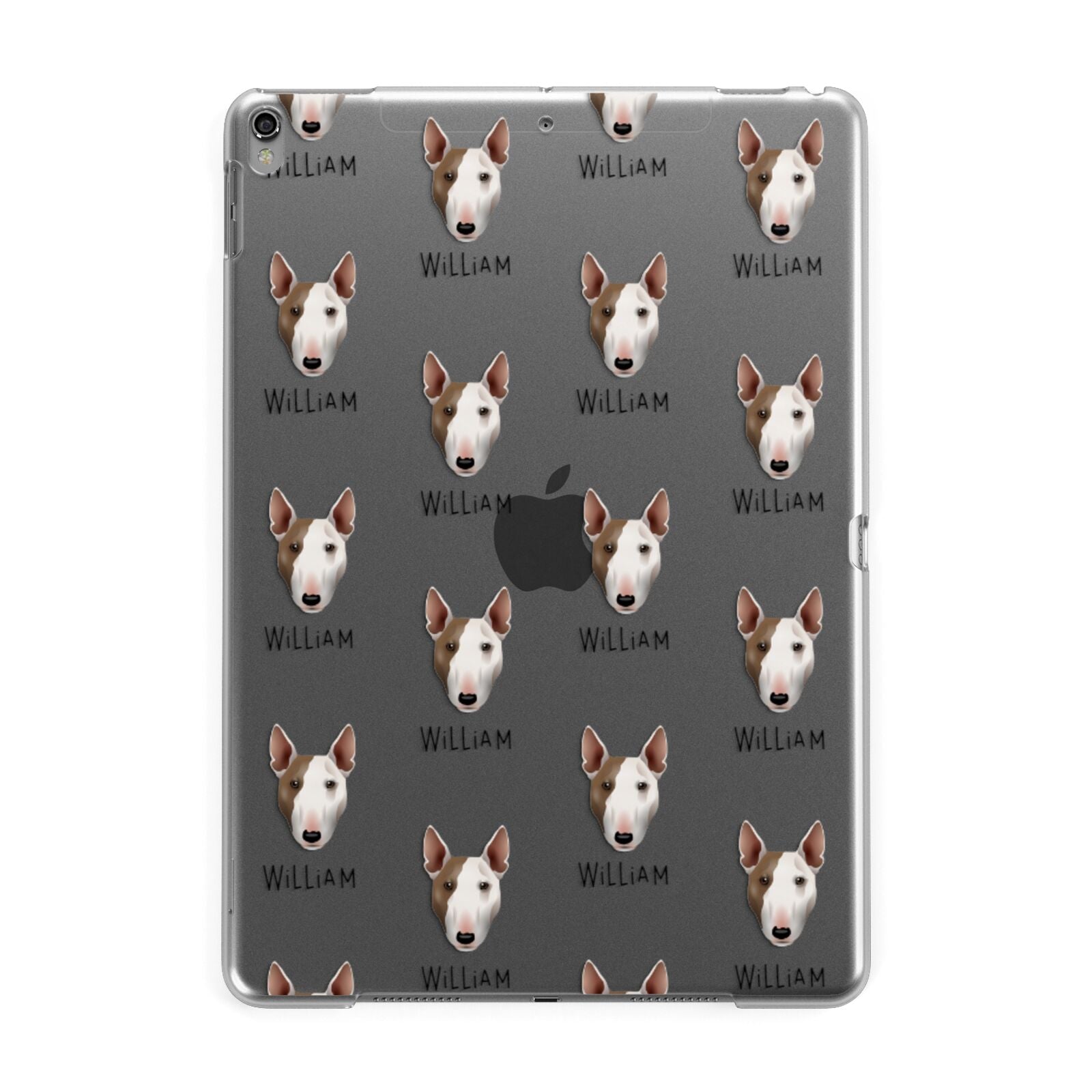 Miniature Bull Terrier Icon with Name Apple iPad Grey Case