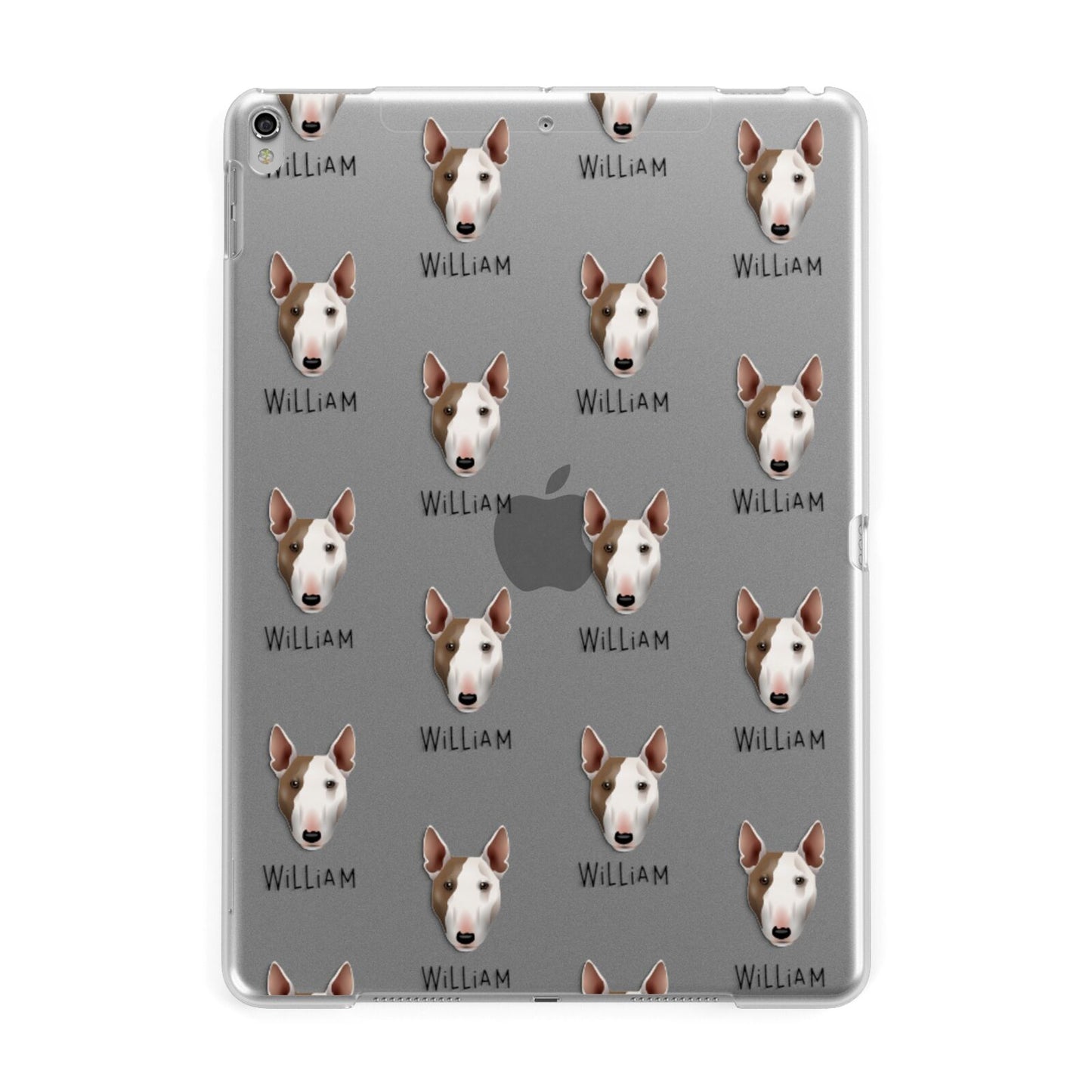 Miniature Bull Terrier Icon with Name Apple iPad Silver Case