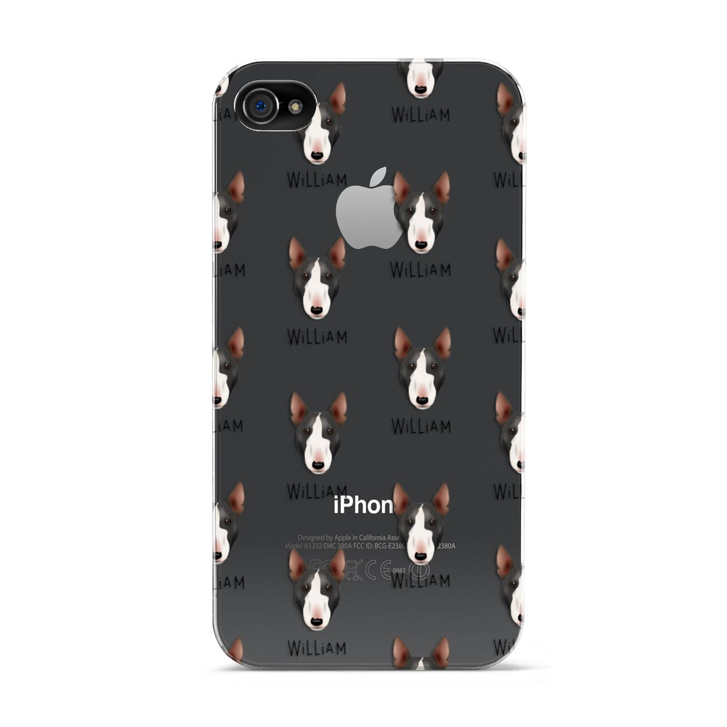 Miniature Bull Terrier Icon with Name Apple iPhone 4s Case