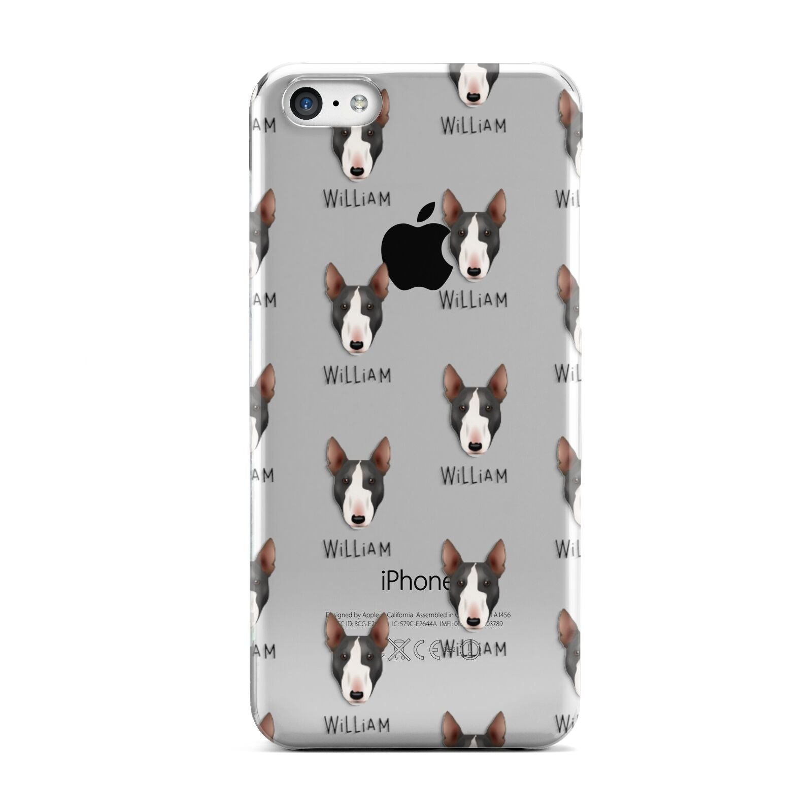 Miniature Bull Terrier Icon with Name Apple iPhone 5c Case