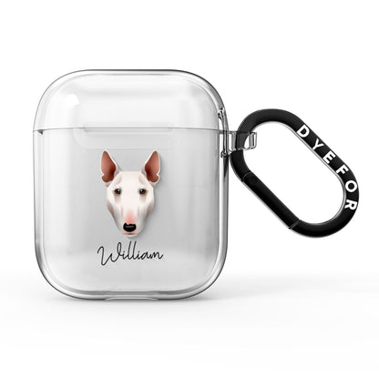 Miniature Bull Terrier Personalised AirPods Clear Case