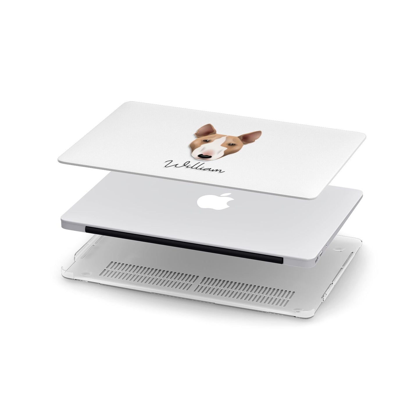 Miniature Bull Terrier Personalised Apple MacBook Case in Detail