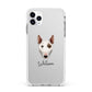 Miniature Bull Terrier Personalised Apple iPhone 11 Pro Max in Silver with White Impact Case
