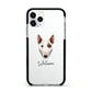 Miniature Bull Terrier Personalised Apple iPhone 11 Pro in Silver with Black Impact Case