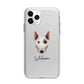 Miniature Bull Terrier Personalised Apple iPhone 11 Pro in Silver with Bumper Case