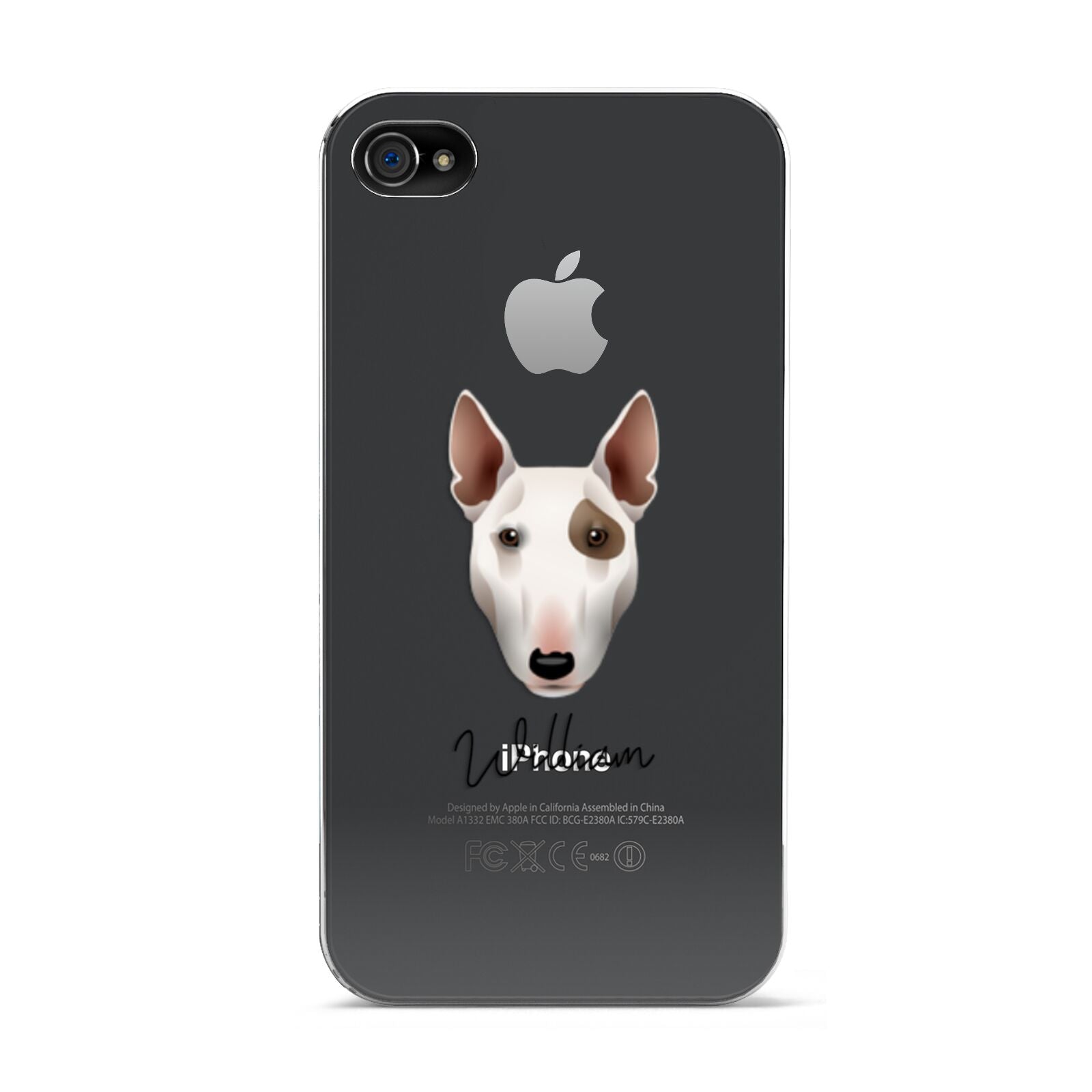 Miniature Bull Terrier Personalised Apple iPhone 4s Case